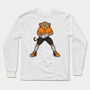 Monkey as Football player with Football Long Sleeve T-Shirt